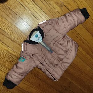 6/9 M girls Buckle Me Baby Coat Pink Puffer Jacket Fleece car seat  insulated